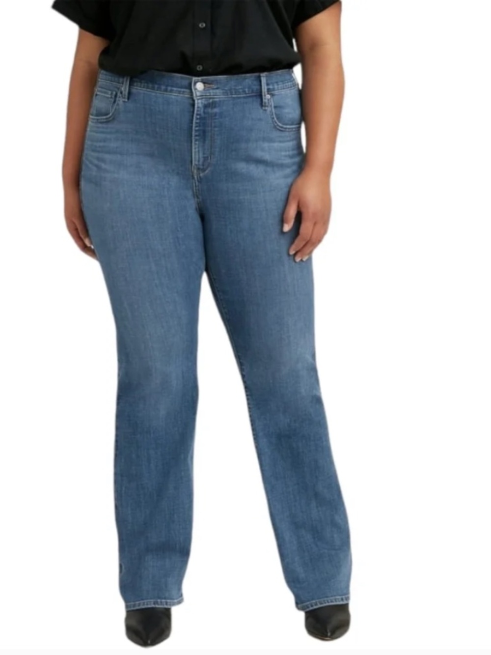 Levis 725 High Rise Bootcut Jeans Womens 16W Blue Hypersoft Denim